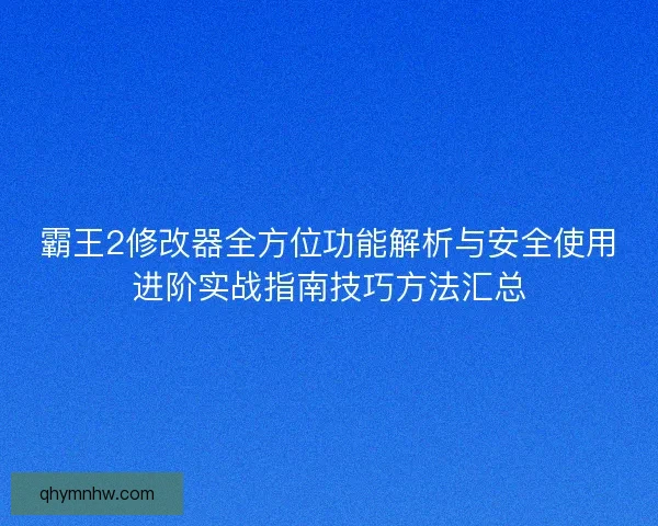 霸王2修改器全方位功能解析与安全使用进阶实战指南技巧方法汇总
